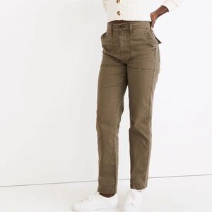 Madewell The Curvy Perfect Vintage Straight Workwear Pants capers green utility